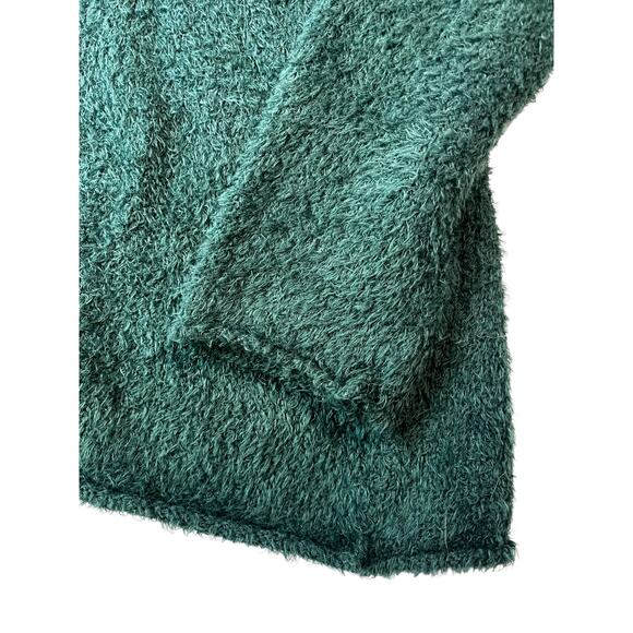 $278 Eileen Fisher Organic Cotton Eyelash V-Neck Sweater | Sz XS, Pine Green NEW - Picture 5 of 10